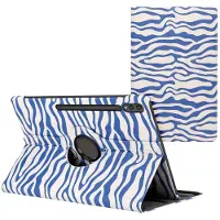 IMoshion 360° Draaibare Design Bookcase voor de Samsung Galaxy Tab S10 Ultra / Tab S9 Ultra - White Blue Stripes