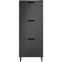 SoBuy Schoenenkast met 3 Kleppen - 50 x 19 x 129 cm - Antraciet