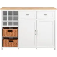 SoBuy Keukenkast - Wit - Hout - 120x90x56cm