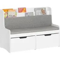 SoBuy Kinderopbergbank met Boekenkast, Wit
