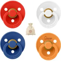 BIBS fopspenen QUEEN - maat 2 - Woodchuck, wit, blauw en oranje - Koningsdag - 6-18 maanden