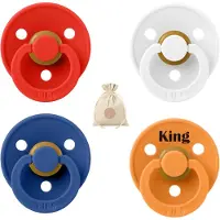 BIBS fopspenen KING - maat 2 - Woodchuck, wit, blauw en oranje - Koningsdag - 6-18 maanden