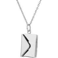 Despora - Ketting - Envelop Ketting - Love You Ketting - Valentijn - Cadeau voor Vrouw - Sieraden - RVS - Zilverkleurig