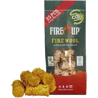 Fire Up Fire-Up Barbecue aanmaak houtwolkrullen - 75x - reukloos - niet giftig - BBQ