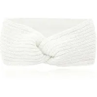 LGT JWLS Dames Hoofdband - Wit, Katoen met Fleece Voering, Gebreid met Lijnen en Voorzien van Knoop