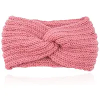 LGT JWLS Gebreide Hoofdband met Kruisknoop - Houdt Oren Warm - Roze