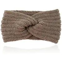 LGT JWLS Gebreide Hoofdband met Kruisknoop - Houdt Oren Warm - Taupe