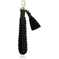 Deja Jewels Macramé Gevlochten Sleutelhanger - Zwart