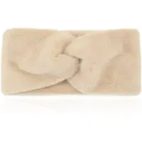 LGT JWLS Zachte Gebreide Hoofdband met Vachtachtige Look - Heerlijk Zacht - Beige