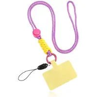 LGT JWLS Telefoonkoord Macramé met Telefoon bevestiging - Paars Geel
