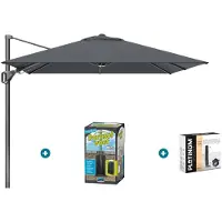 Platinum Voyager zweefparasol T2 2,7x2,7 - Antraciet met ingraafvoet en hoes