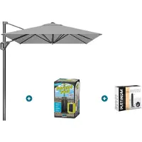 Platinum Voyager zweefparasol T1 3x2 m. - Light Grey met ingraafvoet en hoes