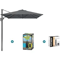 Platinum Voyager zweefparasol T1 3x2 m. - Antraciet met ingraafvoet en hoes