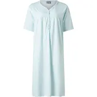 Lunatex - dames nachthemd 224160 - korte mouw - turquoise - maat M