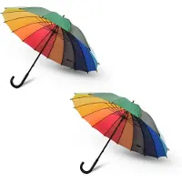 Merkloos 2x Elegante Opvouwbare Paraplu's voor Droge Dagen - Diameter: 98 cm - Grote Paraplu polyester
