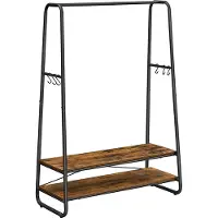 Hoppa! Songmics Kledingrek, Kapstok, Garderobe, 2 Legplanken, 6 Haken In S-vorm, Stalen Frame, Voor Slaapkamer, Hal, Entree, Industrieel Ontwerp,
