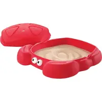 Step2 Crabbie Zandbak met deksel & bankjes | Zandbak krab van plastic / kunststof met schelp deksel | Twee voorgevormde zitjes
