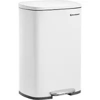 Hoppa! - Vuilnisemmer - 50 liter - Stalen pedaalemmer – Kunststof binnenemmer – Softclose deksel - Wit