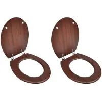 vidaXL Toiletbrillen met deksels 2 st MDF bruin