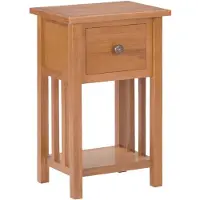 vidaXL Bijzettafel met lade 35x27x55 cm massief eikenhout