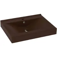 vidaXL Wastafel met kraangat 60x46 cm keramiek mat donkerbruin