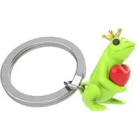 Metalmorphose sleutelhanger prins kikker - Groen / 3 x 2 cm / Metaal
