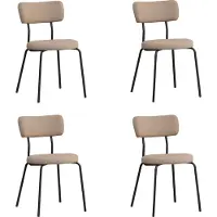 Bronx71 Scandinavische eetkamerstoel Lyon taupe gerecyclede stof - Eetkamerstoelen set van 4 - stoel