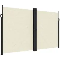 vidaXL Tuinscherm uittrekbaar 200x1200 cm crèmekleurig