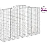 vidaXL Schanskorven 11 st gewelfd 300x50x200/220 cm ijzer