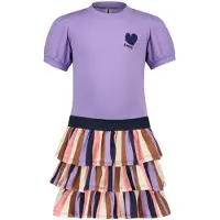B.NOSY Y302-5821 - Meisjes Jurk - Pofmouwen - Maat 158/164
