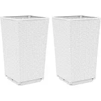 vidaXL Plantenbakken 2 st 32,5x32,5x57 cm polypropeen wit