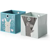 Vicco Opvouwbare box – 30 x 30 cm Set van 2 Blauw-grijs