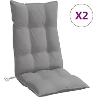 vidaXL Stoelkussens 2 st hoge rug oxford stof grijs