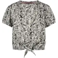 B.NOSY gebloemde top Milou groen/offwhite T-shirt Meisjes Polyester Ronde hals - maat 116