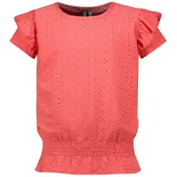 B.NOSY Meisjes t-shirt - Bohdi - Hot koraal. Maat: 122/128
