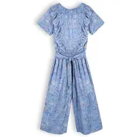 Nono Meisjes jumpsuit AOP - Sasian - Provence blauw. Maat: 158/164