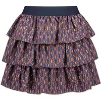 B.NOSY Meisjes rok wavy print bruin - Venya - Victorious AOP. Maat 122/128