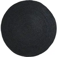 Home67 Vloerkleed jute rond antraciet ø200 cm