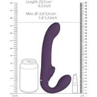 VIVE - Dual Vibrating & Air Wave Tickler strapless strapon - Paars