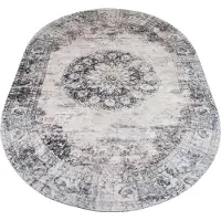 Veer Carpets Vloerkleed viola antraciet ovaal 160 x 230 cm