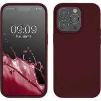 Kwmobile telefoonhoesje geschikt voor Apple iPhone 14 Pro - Hoesje met siliconen coating - Smartphone case in bordeaux-violet