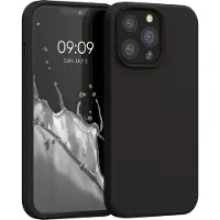 Kwmobile telefoonhoesje geschikt voor Apple iPhone 13 Pro - Hoesje met siliconen coating - Smartphone case in mat zwart