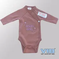 Vib - Rompertje (overslag) Luxe Katoen - Baby Girl (Oud Roze) - Babykleertjes - romper - rompertjes - rompertjes met tekst - baby cadeau - baby aankondiging - overslagromper