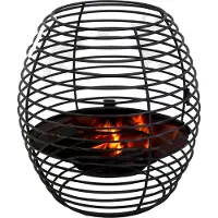 Mega Collections Vuur emmer/vuurkorf Firebasket Spiral - zwart - ijzer - D50 x H50 cm - rond - Vuurschalen - Vuurkorven