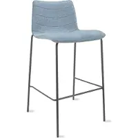 Workliving Verona Barkruk 75 cm - Wolvilt Fenice 351 zachtblauw - frame zwart