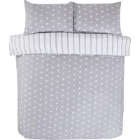 So Soft dekbedovertrek Spots & Stripes - microvezel - grijs - 2-persoons (200x200 + 2st. 50x75 cm)