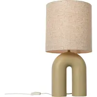 QAZQA Scandinavische tafellamp beige met linnen kap beige - Lotti