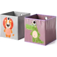 Vicco Opvouwbare box – 30 x 30 cm Set van 2 Grijs/paars