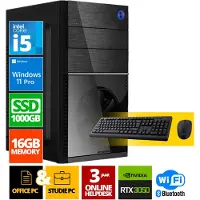 Screenon Intel Compleet PC + Muis & Toetsenbord | Intel Core i5 | 16 GB DDR4 | 1 TB SSD - NVMe | RTX 3050 | Windows 11 Pro + WiFi & Bluetooth