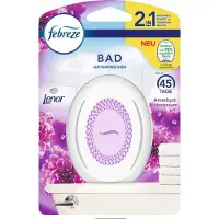 Febreze 2x Badkamer luchtverfrisser - Petit Coin - Met de geur van Lenor - Amethist & Bloemen Boeket - set en go - niet elektrisch - 50 dagen frisheid